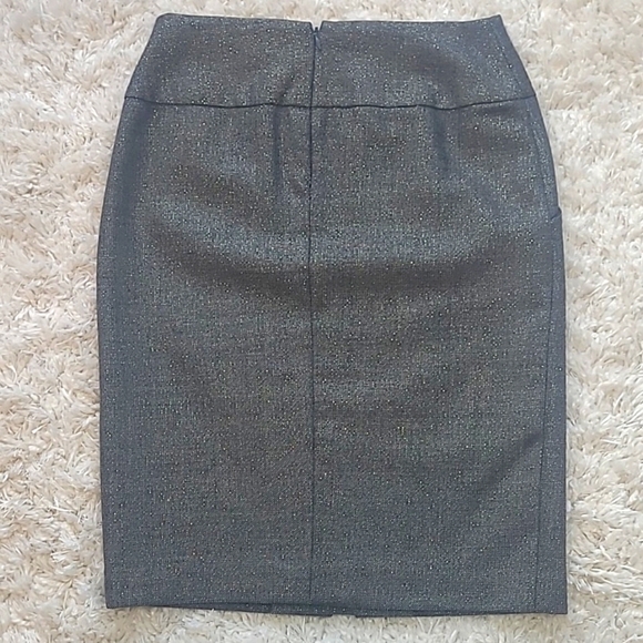 J.Crew Wool Metallic Box Pleat Pencil Skirt Women’s 0 Gray Gold - Picture 12 of 17